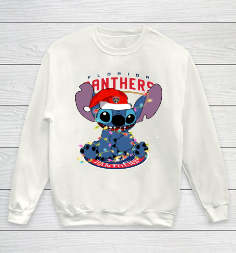 Florida Panthers NHL Hockey noel stitch Christmas Youth Sweatshirt