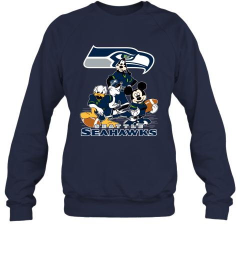 Nike Men's Seattle Seahawks Team Slogan Long Sleeve T-Shirt - Navy - L (Large)