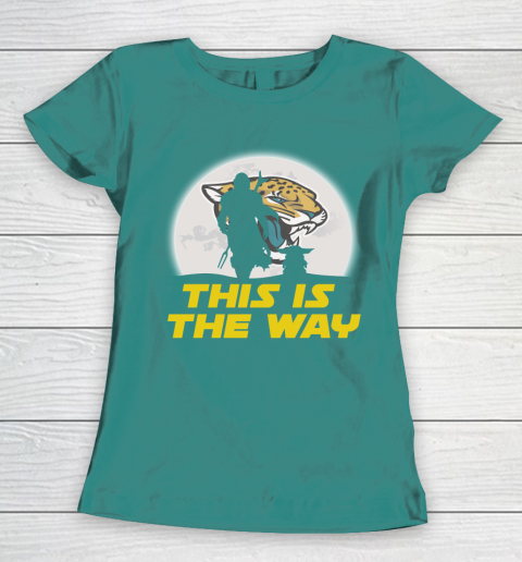 Jacksonville Jaguars NFL Football Star Wars Yoda And Mandalorian This Is The Way Women's T-Shirt 10