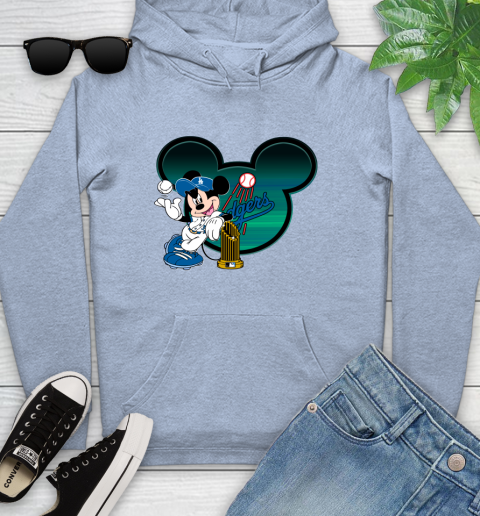 MLB Los Angeles Dodgers The Commissioner's Trophy Mickey Mouse Disney Youth Hoodie 10