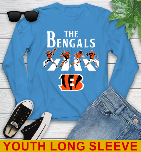NFL Football Cincinnati Bengals The Beatles Rock Band Shirt Youth Long Sleeve 8