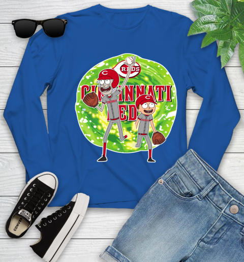MLB Cincinnati Reds Rick And Morty Baseball Sports Youth Long Sleeve 9