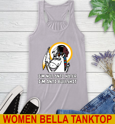 Washington Redskins NFL Football Unicorn I'm Not Anti Hater I'm Anti Bullshit Racerback Tank 5