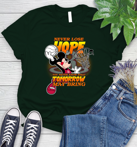 Houston Rockets NBA Basketball Mickey Disney Never Lose Hope Women's T-Shirt 6