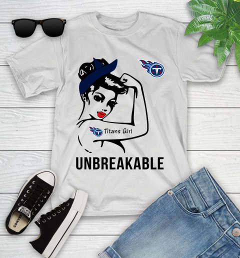 NFL Tennessee Titans Girl Unbreakable Football Sports Youth T-Shirt