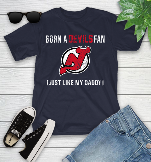 NHL New Jersey Devils Hockey Loyal Fan Just Like My Daddy Shirt Youth T-Shirt 2