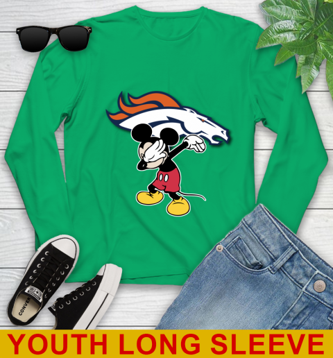 Denver Broncos NFL Football Dabbing Mickey Disney Sports Youth Long Sleeve 8 Denver Broncos NFL Football Dabbing Mickey Disney Sports Youth Long Sleeve - Image 8