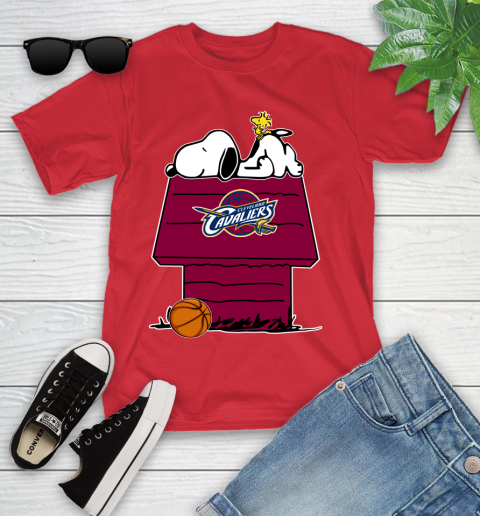 Cleveland Cavaliers NBA Basketball Snoopy Woodstock The Peanuts Movie Youth T-Shirt 10