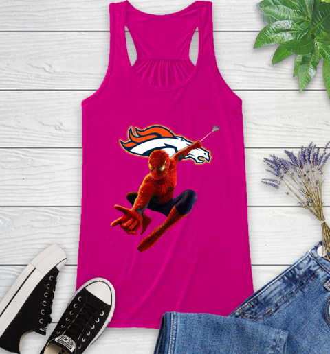 NFL Spider Man Avengers Endgame Football Denver Broncos Racerback Tank 8