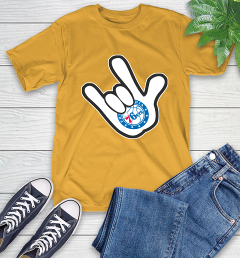 Philadelphia 76ers NBA Basketball Mickey Rock Hand Disney T-Shirt 3