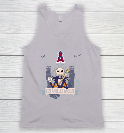 MLB Los Angeles Angels Baseball Jack Skellington Halloween Tank Top 3
