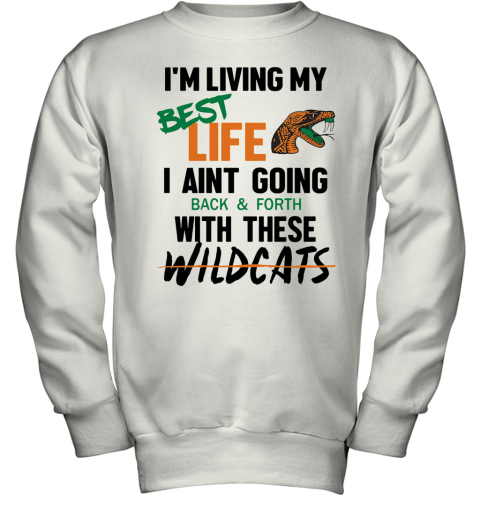 I'M Living My Best Life I Aint Going Back And Forth With These Wildcats Youth Sweatshirt