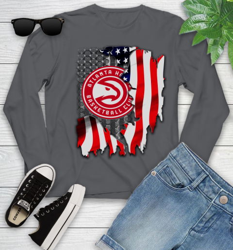 Atlanta Hawks NBA Basketball American Flag Youth Long Sleeve 9