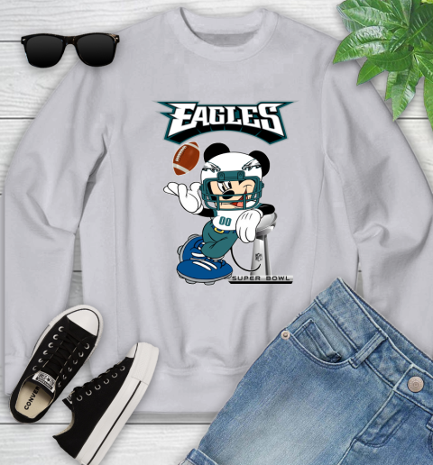 NFL Philadelphia Eagles Mickey Mouse Disney Super Bowl Football T Shirt Youth Sweatshirt 4