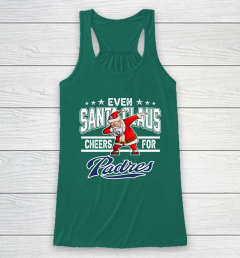 San Diego Padres Even Santa Claus Cheers For Christmas MLB Racerback Tank 5