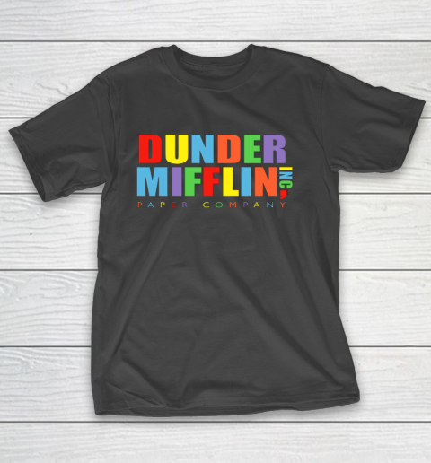 The Office Dunder Mifflin Rainbow Letters T-Shirt