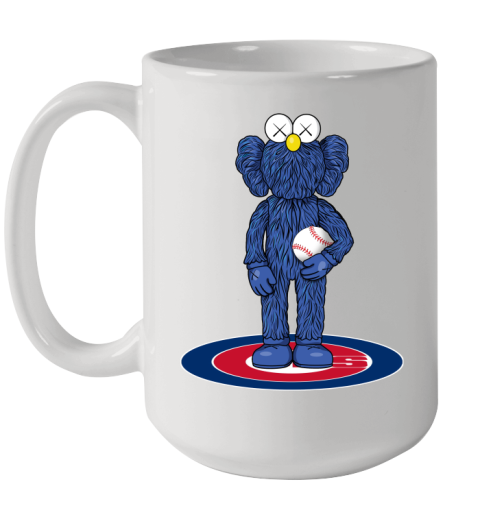 MLB Baseball Chicago Cubs Kaws Bff Blue Figure Shirt Ceramic Mug 15oz