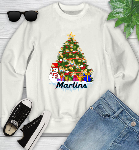 Miami Marlins Merry Christmas MLB Baseball Sports Youth Sweatshirt