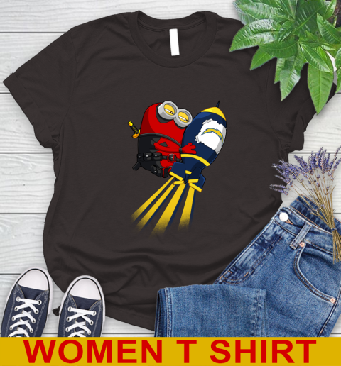 NFL Football Los Angeles Chargers Deadpool Minion Marvel Shirt Women's T-Shirt 9