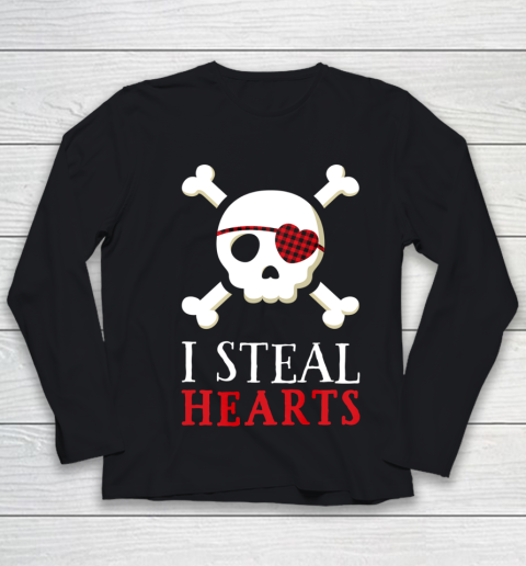 I Steal Hearts T Shirt Boy Girl Toddler Skull Valentine Gift Youth Long Sleeve