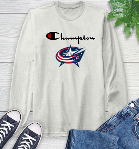 NHL Hockey Columbus Blue Jackets Champion Shirt Long Sleeve T-Shirt 11