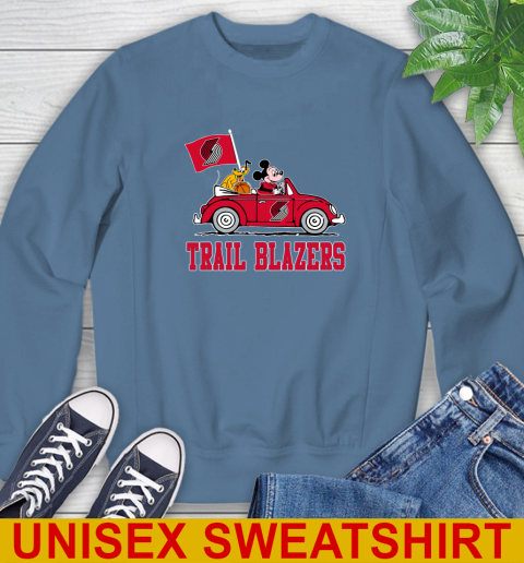 NBA Basketball Portland Trail Blazers Pluto Mickey Driving Disney Shirt Sweatshirt 8