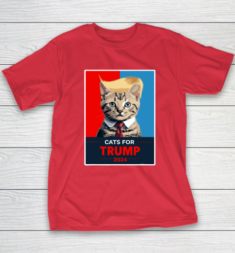 Cats For Trump 2024 Election Youth T-Shirt 7