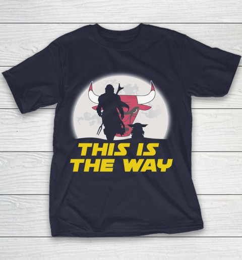 Chicago Bulls NBA Basketball Star Wars Yoda And Mandalorian This Is The Way Youth T-Shirt 2