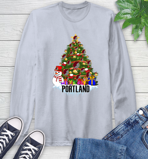 Portland Trail Blazers Merry Christmas NBA Basketball Sports Long Sleeve T-Shirt 6