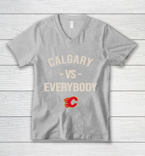 Calgary Flames Vs Everybody V-Neck T-Shirt 3