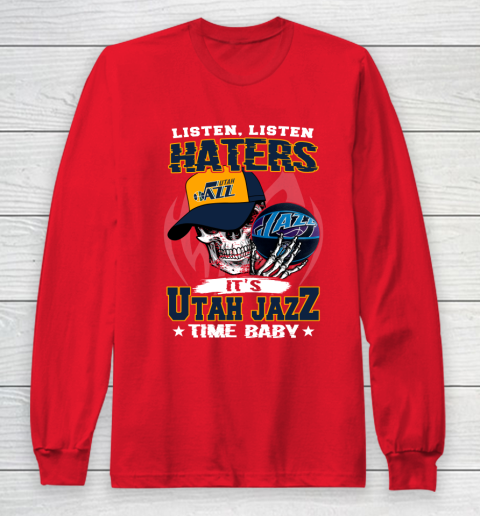 Listen Haters It is JAZZ Time Baby NBA Long Sleeve T-Shirt 7
