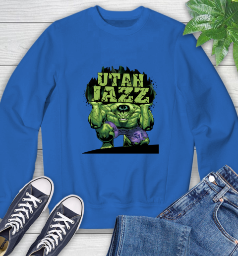 Utah Jazz NBA Basketball Incredible Hulk Marvel Avengers Sports Sweatshirt 8