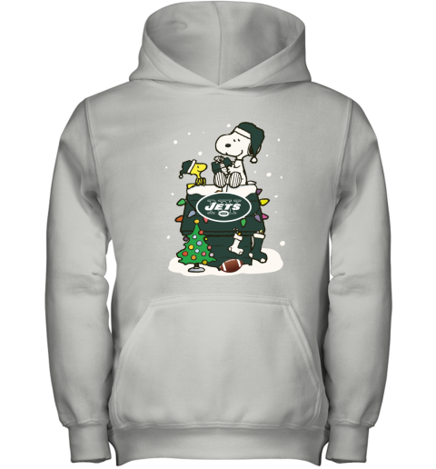 A Happy Christmas With New York Jets Snoopy Youth Hoodie