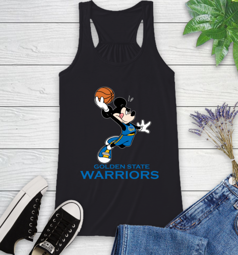 NBA Basketball Golden State Warriors Cheerful Mickey Mouse Shirt Racerback Tank NBA Basketball Golden State Warriors Cheerful Mickey Mouse Shirt Racerback Tank