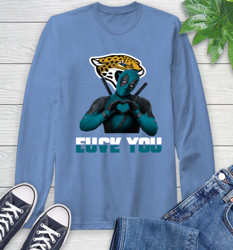 NHL Jacksonville Jaguars Deadpool Love You Fuck You Football Sports Long Sleeve T-Shirt 12