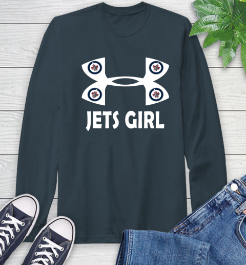 NHL Winnipeg Jets Girl Under Armour Hockey Sports Long Sleeve T-Shirt 9