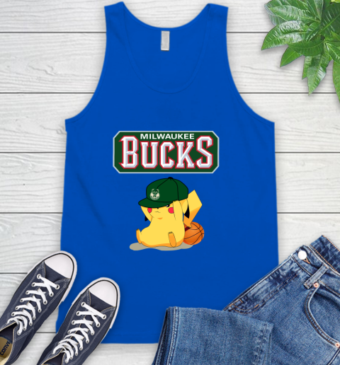 NBA Pikachu Basketball Sports Milwaukee Bucks Tank Top 5