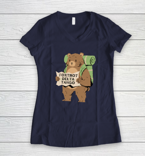 Bear Foxtrots Deltas Tangos Funny Women's V-Neck T-Shirt 7