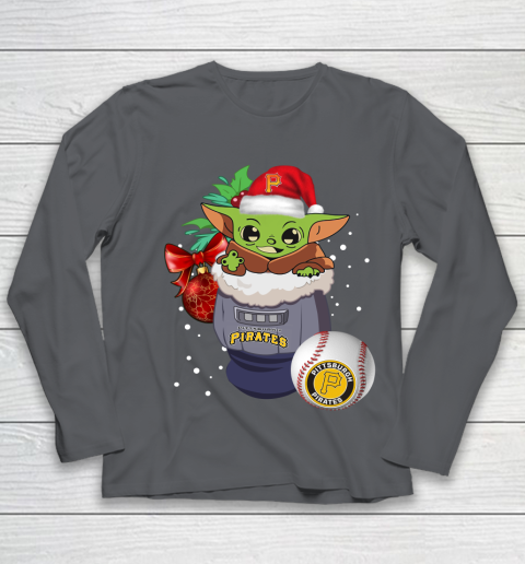 Pittsburgh Pirates Christmas Baby Yoda Star Wars Funny Happy MLB Youth Long Sleeve 8