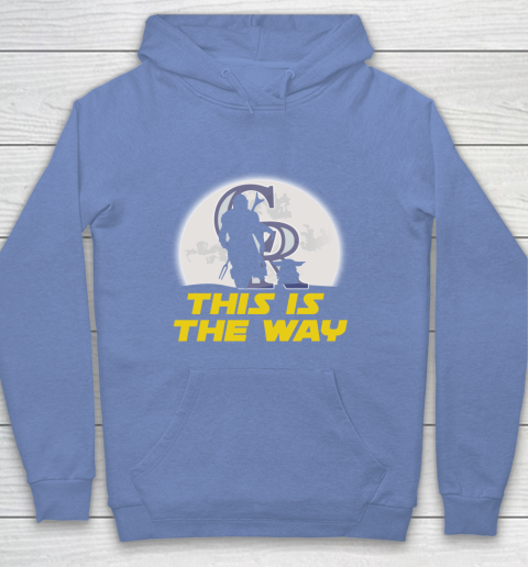 Colorado Rockies MLB Baseball Star Wars Yoda And Mandalorian This Is The Way Youth Hoodie 8