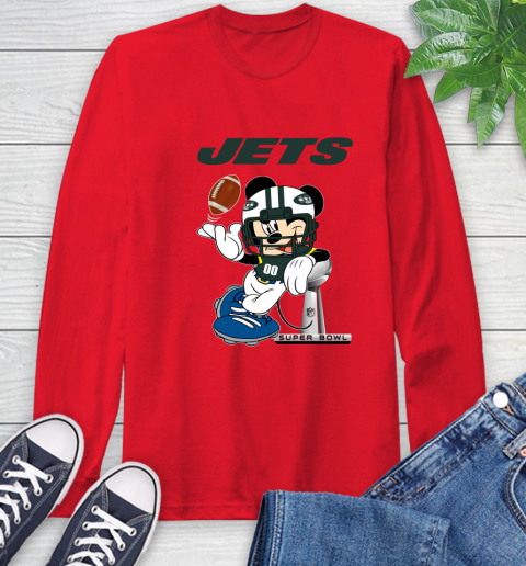 NFL New York Jets Mickey Mouse Disney Super Bowl Football T Shirt Long Sleeve T-Shirt 10