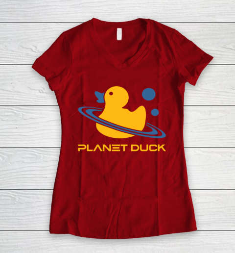Planet Duck Quackity Women's V-Neck T-Shirt 8