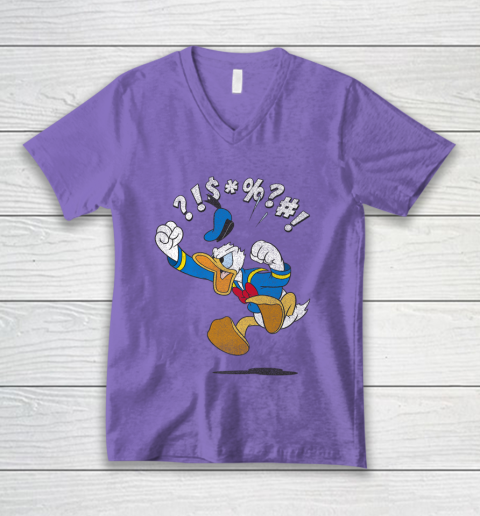 Disney Mickey And Friends Donald Angry Jump V-Neck T-Shirt 8