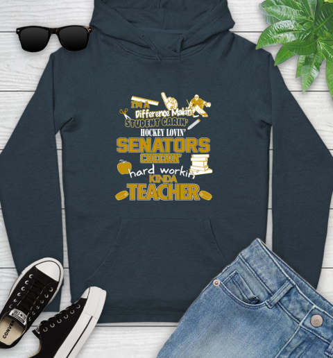 Ottawa Senators NHL I'm A Difference Making Student Caring Hockey Loving Kinda Teacher Youth Hoodie 10