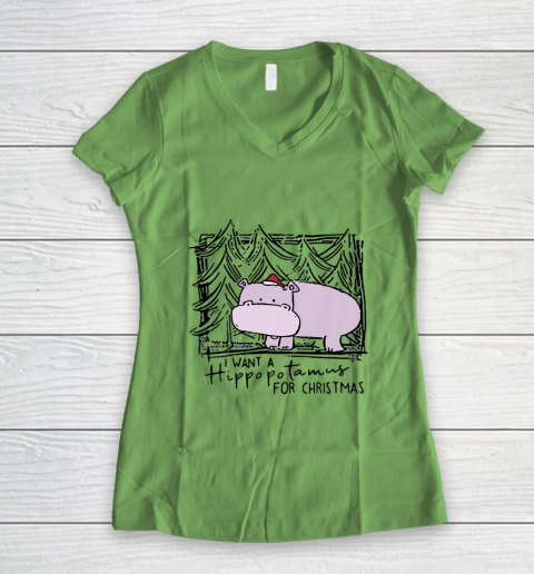 I Want A Hippopotamus For Christmas Hippo for Kid Women Men Women's V-Neck T-Shirt 5