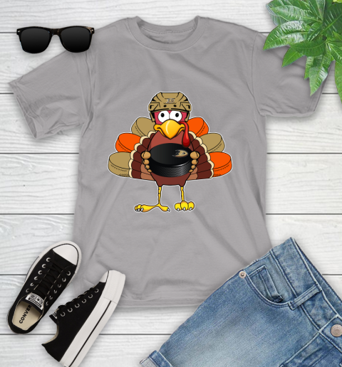 Anaheim Ducks Turkey Thanksgiving Day Youth T-Shirt 4