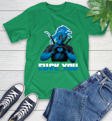 NHL Detroit Lions Deadpool Love You Fuck You Football Sports T-Shirt 7