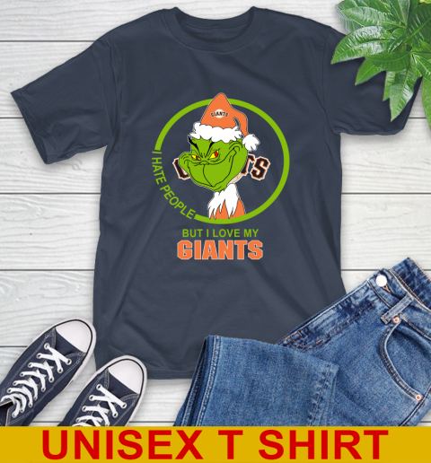 San Francisco Giants MLB Christmas Grinch I Hate People But I Love My Favorite Baseball Team T-Shirt 4