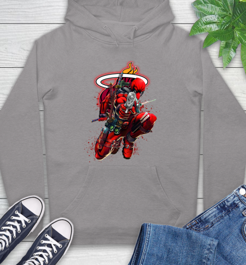NBA Deadpool Marvel Comics Sports Basketball Miami Heat Hoodie 6