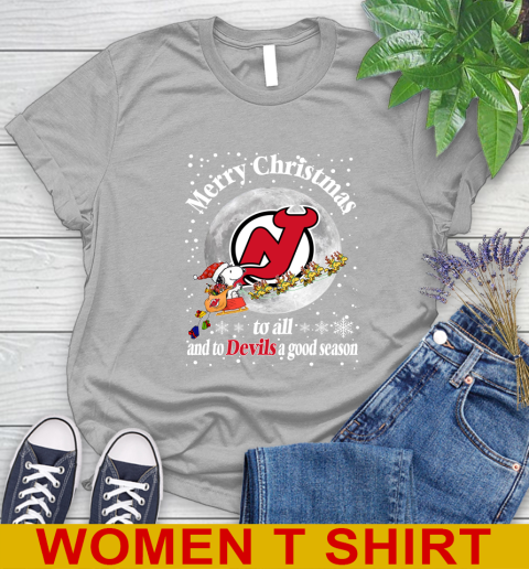 New Jersey Devils Merry Christmas To All And To Devils A Good Season NHL Hockey Sports Women's T-Shirt 5